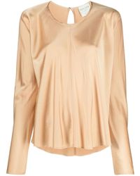 Forte Forte - Round-Neck Satin Blouse - Lyst