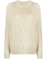 Isabel Marant - Cable Knit Mohair Blend Sweater - Lyst