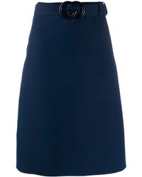 Gucci Rock mit GG-Gürtel - Blau