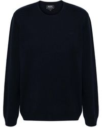 A.P.C. - Embroidered-logo Virgin Wool Jumper - Lyst