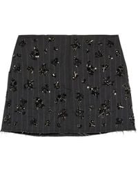 Jonathan Simkhai - Striped Embellished Mini Skirt - Lyst