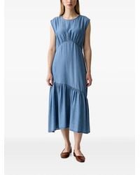 DKNY - Vestido Midi Con Volantes - Lyst