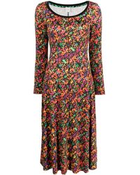 Paul Smith - Floral Print Jersey Midi Dress - Lyst