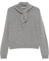Prada - Crystal-Embellished Cashmere Sweater - Lyst