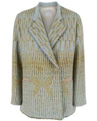 Forte Forte - Fringed-Hem Patterned Blazer - Lyst