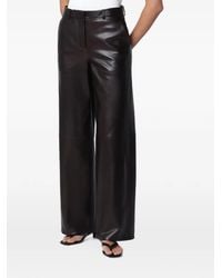 Nour Hammour - Coda Wide-Leg Leather Trousers - Lyst
