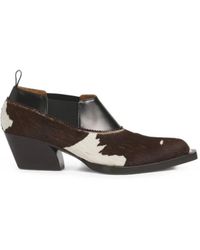 Marni - Cow-Print Ponyhair Cowboy Low-Cut Boots - Lyst