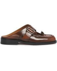Marni - Braune Leder-Mules Mit Bambi-Schnallenverzierung - Lyst