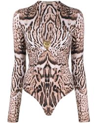 Roberto Cavalli - Body con estampado de jaguar - Lyst