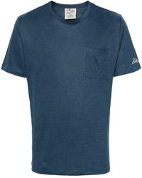 Mc2 Saint Barth - Linnen T-shirt Met Geborduurd Logo - Lyst