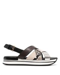 Hogan - Colour Block Cross Strap Sandals - Lyst