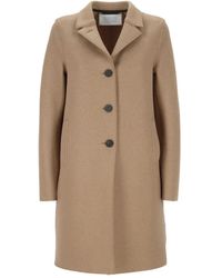Harris Wharf London - Button-Fastening Wool Coat - Lyst