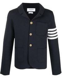 Thom Browne - Blazer En Maille À Détail 4 Bandes Signature - Lyst