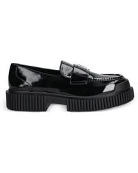 ARMANI EXCHANGE - Logo-Plaque Loafers - Lyst