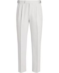 Zegna - Pleat-detail straight-leg trousers - Lyst