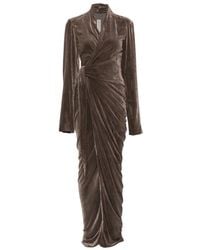 Rick Owens - Draped Wrap Maxi Dress - Lyst