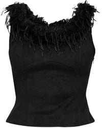 MISBHV - Feather-Trim Top - Lyst