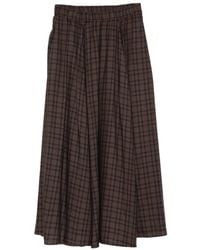 Aspesi - Checked Flared Midi Skirt - Lyst