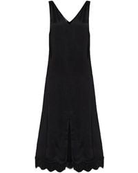 Officine Generale - Liara Jurk Met V-Hals En Kant - Lyst