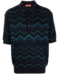 Missoni - Zigzag-pattern Ribbed Polo Shirt - Lyst