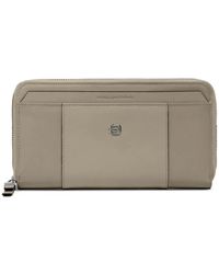 Piquadro - Portefeuille Zippé À Plaque Logo - Lyst
