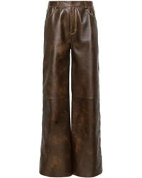 Arma - Nisida Wide-Leg Leather Trousers - Lyst