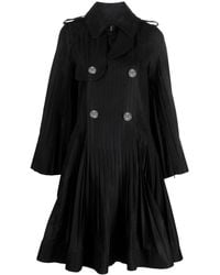Sacai - Double-Breasted Peplum Coat - Lyst