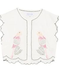 Maison Labiche - Gewelfde Top Met Borduurwerk - Lyst