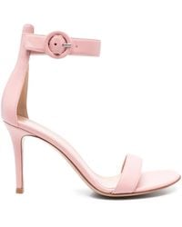 Gianvito Rossi - 90Mm Portofino Ankle-Strap Leather Sandals - Lyst