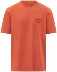 Etro - Roma Logo-Embroidered T-Shirt - Lyst