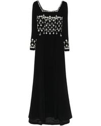 Dina Melwani - Abito Lungo Con Scollo Quadrato - Lyst