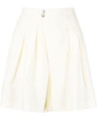 Forte Forte - Pleat-detail Buttoned Knee-length Shorts - Lyst