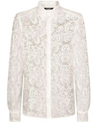 Dolce & Gabbana - Sheer-coverage Lace Shirt - Lyst