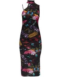 Versace Jeans Couture - Floral-Print Midi Dress - Lyst