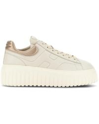 Hogan - H-Stripes Lace-Up Leather Sneakers - Lyst