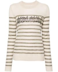 Zadig & Voltaire - Mon Amour Rhinestone Stripe Cashmere Sweater - Lyst
