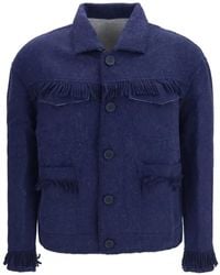 BAZISZT - Vedu Fringe-Trimmed Reversible Jacket - Lyst
