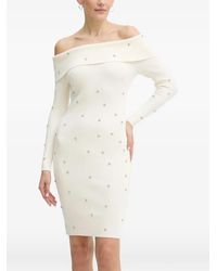 Guess - Rhinestone-Embellished Off-Shoulder Mini Dress - Lyst