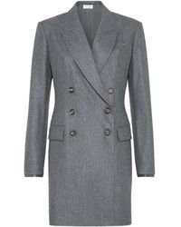 Brunello Cucinelli - Monili-Detail Mini Dress - Lyst