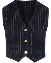 Fracomina - Pinstripe Denim Waistcoat - Lyst