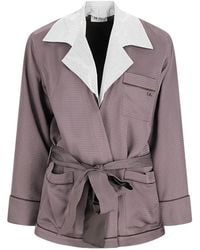 The Attico - Belted Houndstooth-Pattern Jacket - Lyst