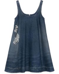 Simone Rocha - Distressed-Effect Denim Mini Dress - Lyst