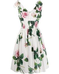 Dolce & Gabbana Jurk Met Bloemenprint - Wit