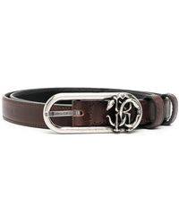Roberto Cavalli - Logo-Buckle Leather Belt - Lyst