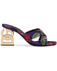 Dolce & Gabbana - Mules con motivo floral en jacquard - Lyst