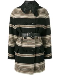Isabel Marant Abrigo Hilda a rayas - Negro