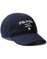 Prada - Logo-Embroidered Drill Cap - Lyst