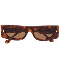 Nanushka - Tortoise Rectangle-frame Sunglasses - Lyst