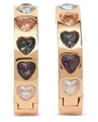Bimba Y Lola - Medium Crystals Heart-Logo Hoop Earrings - Lyst