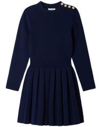Sandro - Short Knit Dress With Buttons - Lyst